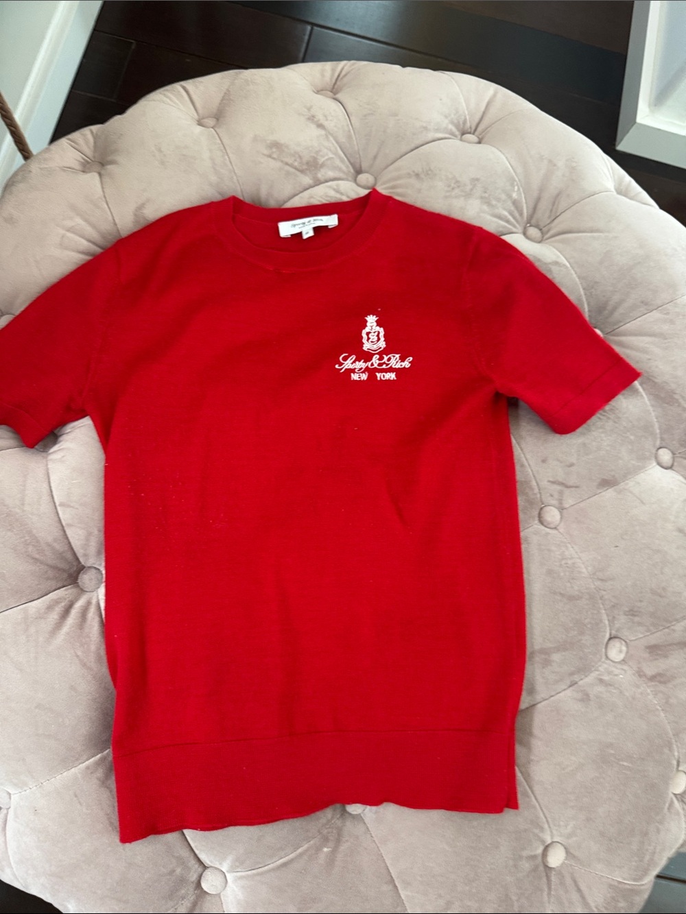 Sporty and rich Red Crewneck Short-Sleeve Sweater
